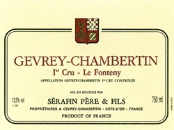 2017 Gevrey-Chambertin 1er Cru, Le Fonteny, Domaine Sérafin